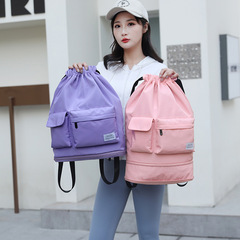 廠家批發新款乾濕分離游泳包女籃球運動抽繩雙肩包擴容束口收納包