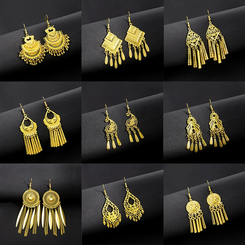 Трансграничный национальный ветер павлин серьги колокольчики с кисточками