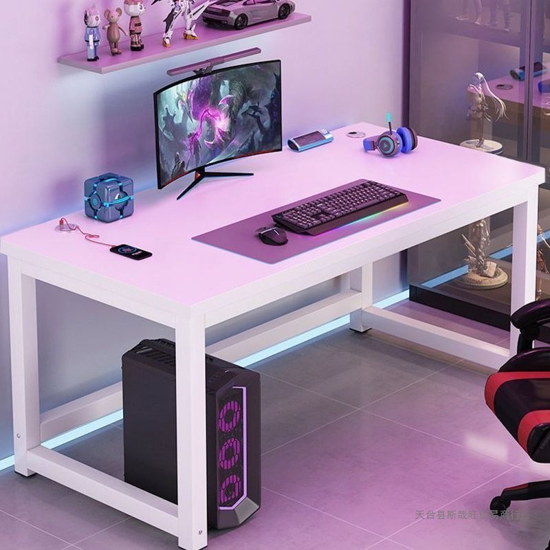 Double Computer Desk Desktop Home Desk Study Table Bedroom Desk Carbon Fiber Long Table Internet Cafe E-Sports Table