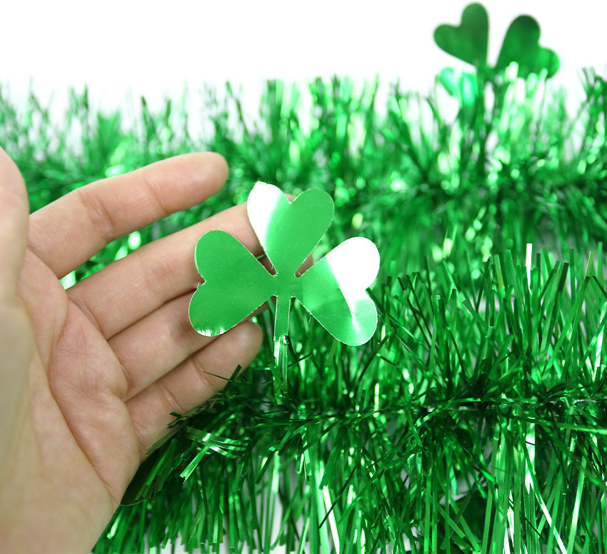 Festival irlandés transfronterizo Día de San Patricio SaintPatrick trébol verde Garland cinta rayas de color