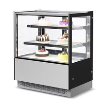 乐盈厂家供应直角款式+底部LED灯展示保鲜柜可定制面包蛋糕展示柜