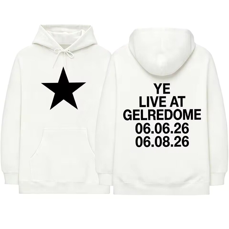 Kanye West Live At Gelredome 2026 concert merchandise: hoodies, men's and women's clothing, fashionable apparel Kanye West Live At Gelredome 2026 concert merchandise: hoodies, men's and women's clothing, fashionable apparel