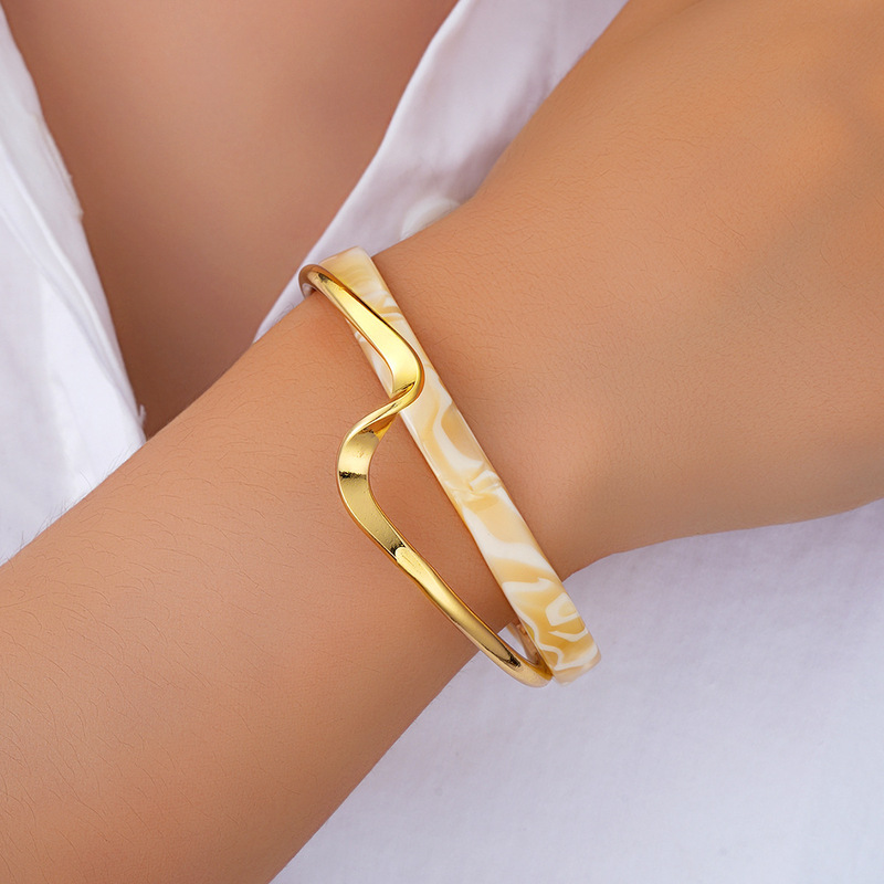 欧美跨境爆款夸张ins小众设计感金属光面手镯几何个性手饰braclet|undefined