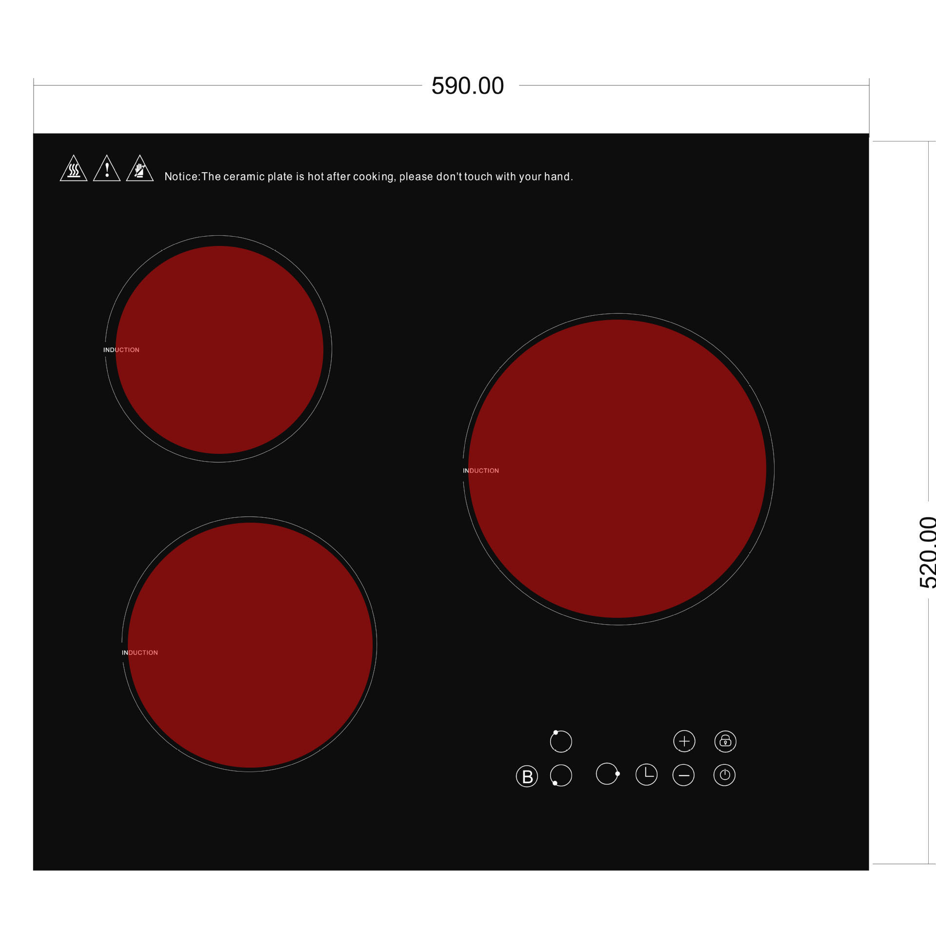 Multi-Head Induction Cooker Electric Ceramic Stove Embedded Household Three-Head 6000W Four-Head 8000W High Power Export Oem