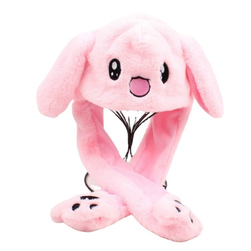 The same rabbit hat with moving ears, plush, cute and warm headgear, autumn and winter children's luminous adult hat