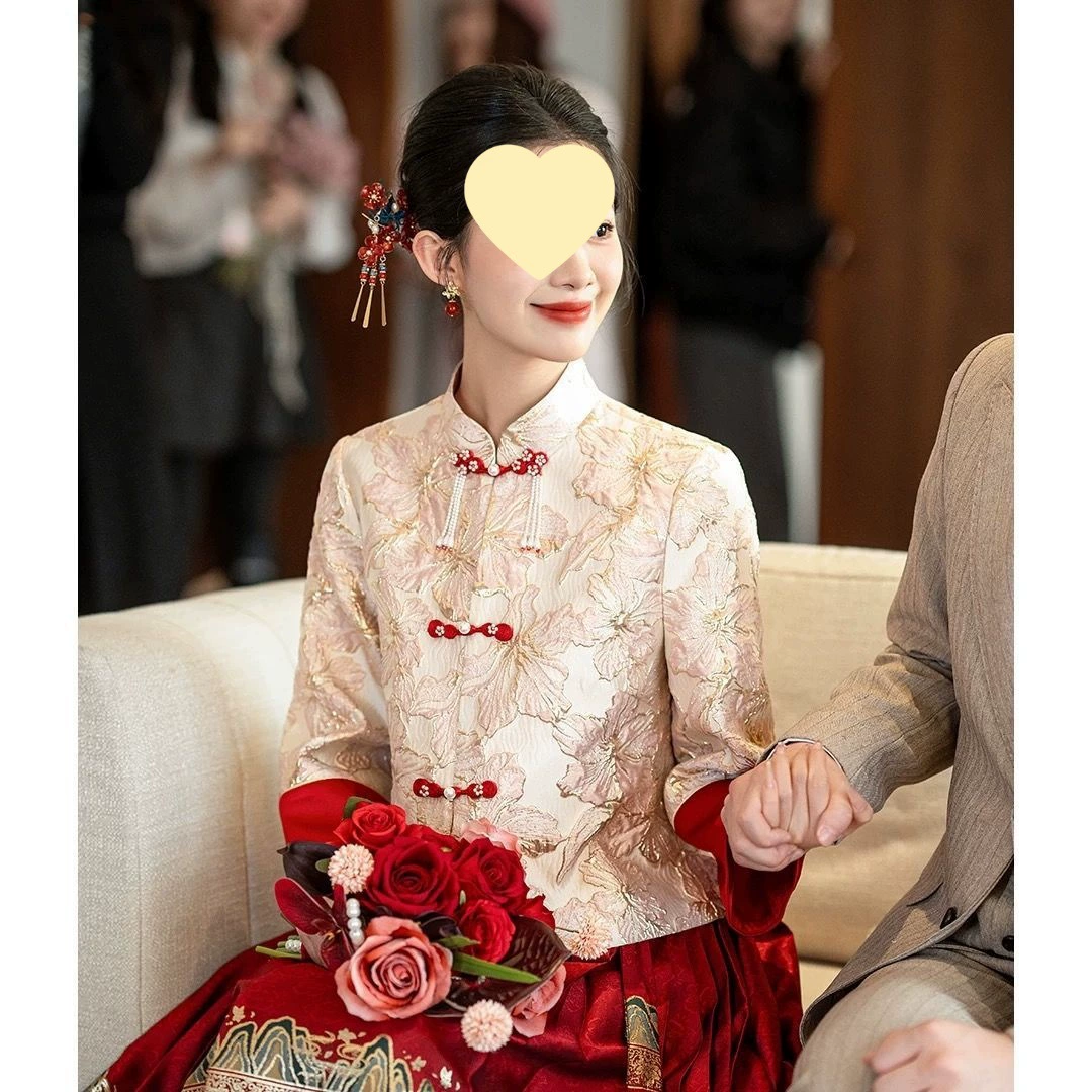 Новый продукт Man Tingfang [Yong Yule] новая китайская стиль топ женский конская маска юбка свадебное платье ханфу костюм поджаривания костюм заказ