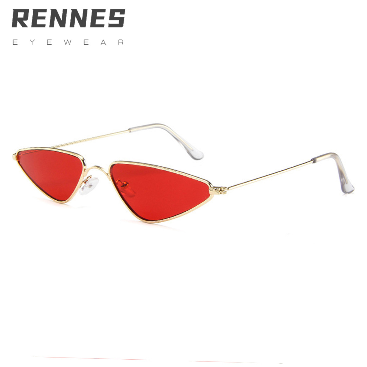 2021 gafas de sol de ojo de gato personalizadas europeas y americanas gafas de sol de triángulo de moda gafas de marco pequeño gafas de sol de metal de moda