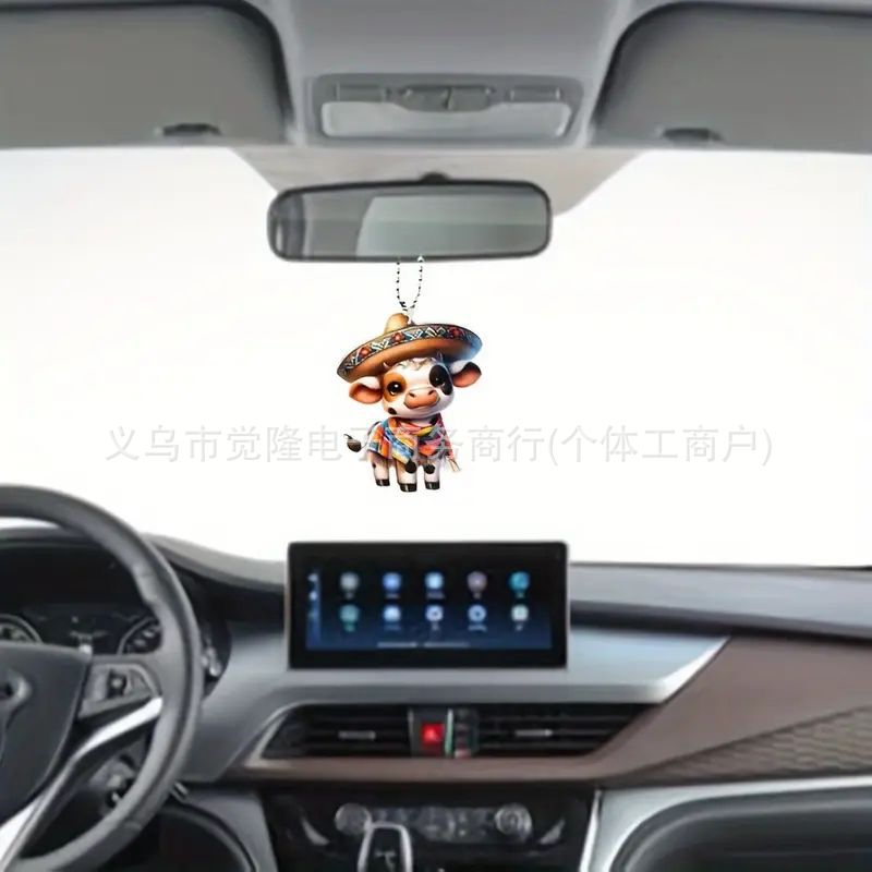 Transfronterizo dibujos animados vaca colgante plano transfronterizo automóvil espejo retrovisor interior colgante decoración de fiesta image 3