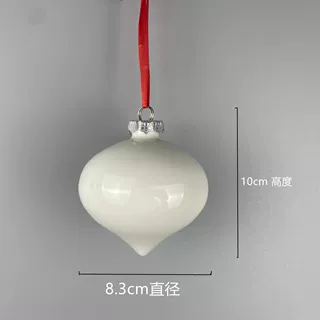 陶瓷桃型吊球陶瓷圣诞工艺品摆设球陶瓷吊球店铺橱窗节日装饰