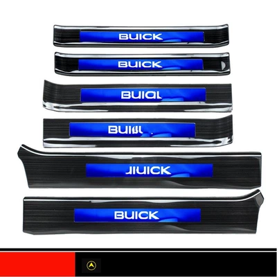 Dekorativ pedal başlıqları: Fathead Fish Business Car Welcome - sku11-652t-black-titanium-blue-label-four-door-sill-strips-6-pieces