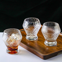 设计感旋纹玻璃杯茶饮杯果汁冷饮杯特调饮品杯拿铁咖啡杯鸡尾酒杯