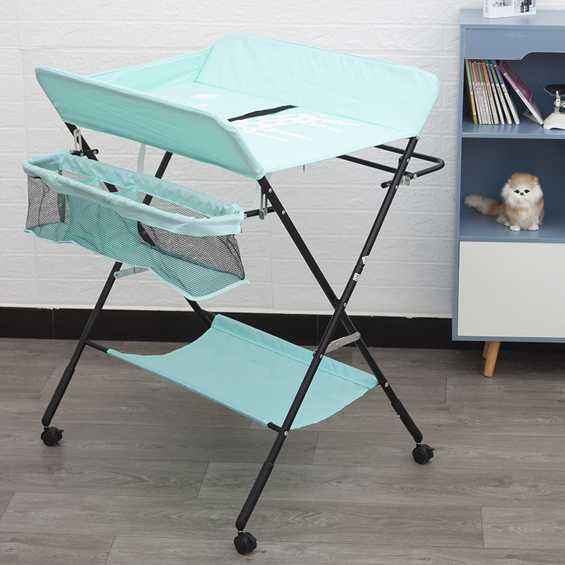 Cuna de bebé plegable multifuncional cambio de ropa de bebé cambio de pañales mesa de enfermería bebé recién nacido masaje mesa táctil