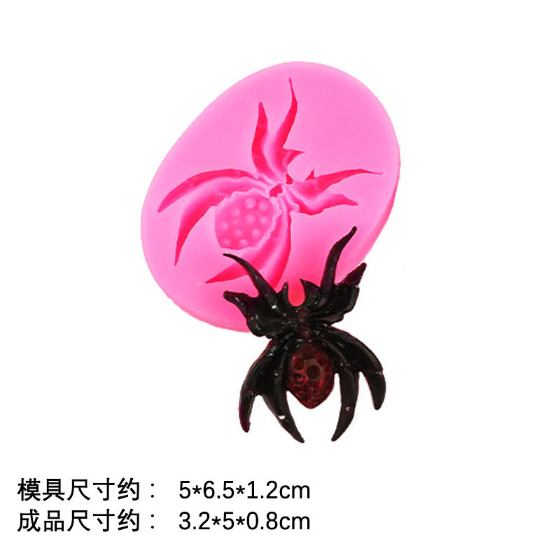 DIY epoxi fondant calabaza bat araña cráneo molde de silicona Halloween hornear pastel de chocolate Decoración