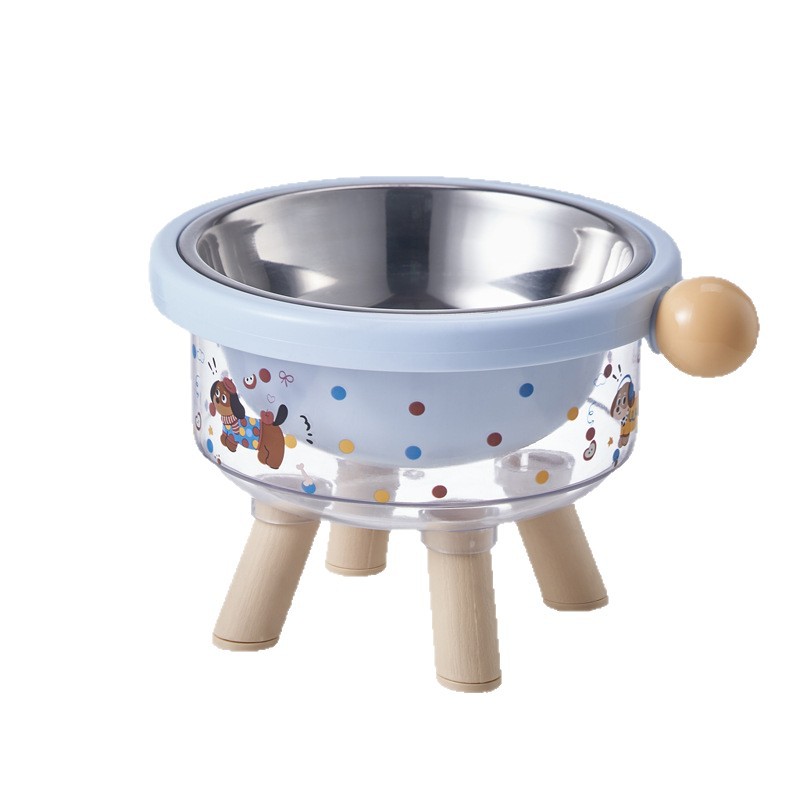 Cuello de gato de alto valor facial, cuenco para mascotas, cuenco para perros, cuenco de acero inoxidable de gran capacidad, cuenco para perros