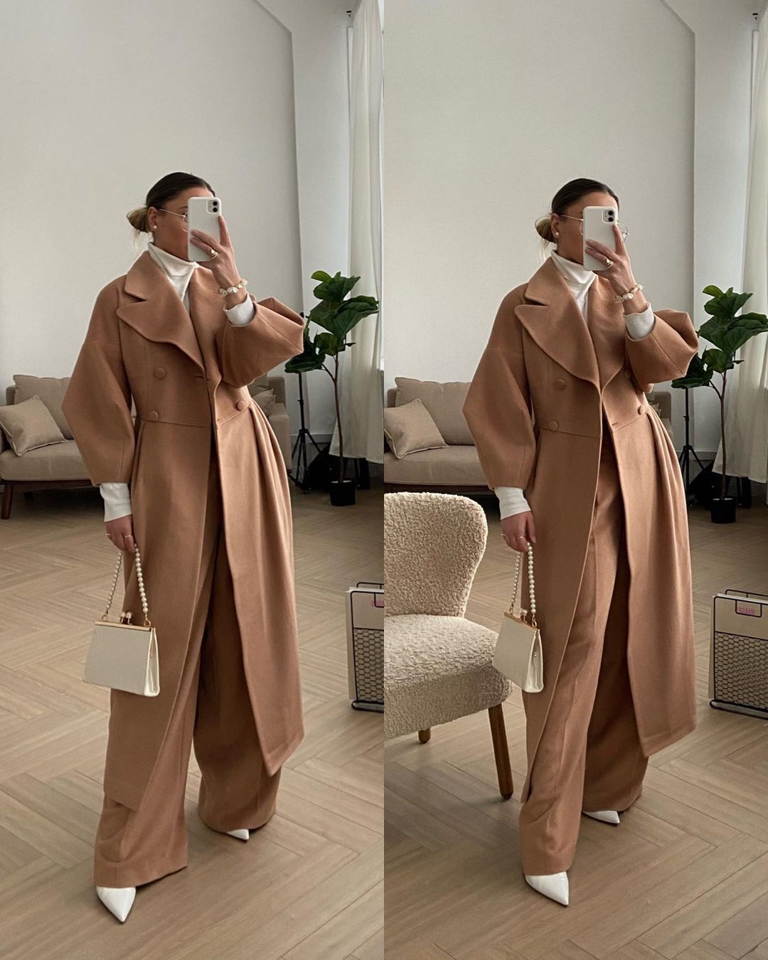 Women's Fashion Solid Color Double Breasted Coat Woolen Coat display picture 6