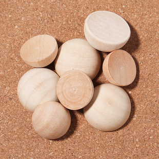DIY jewelry accessories 10-30mm semi -circular wooden ring surface lotus wood raw wood -colored half wood bead cutting half wooden ball