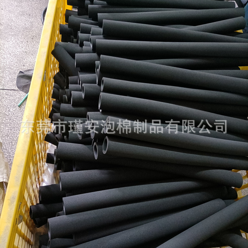 东莞橡塑厂 现货22mm内孔黑色NBR橡塑管 光面磨面高密度橡塑手把