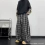 美式宽松格子复古休闲裤