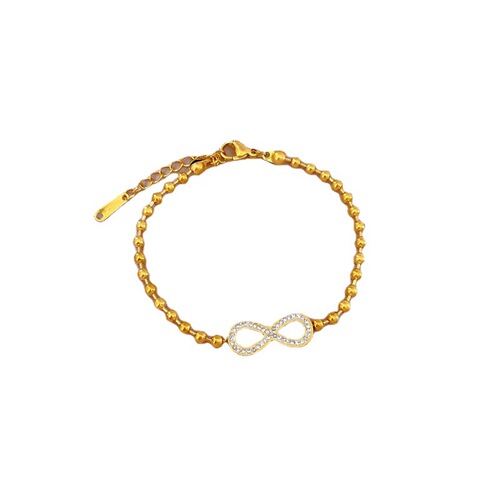 [Full body titanium steel] Dongdaemun personality temperament forest style round bead 8-character bracelet female Internet celebrity retro bestie gift