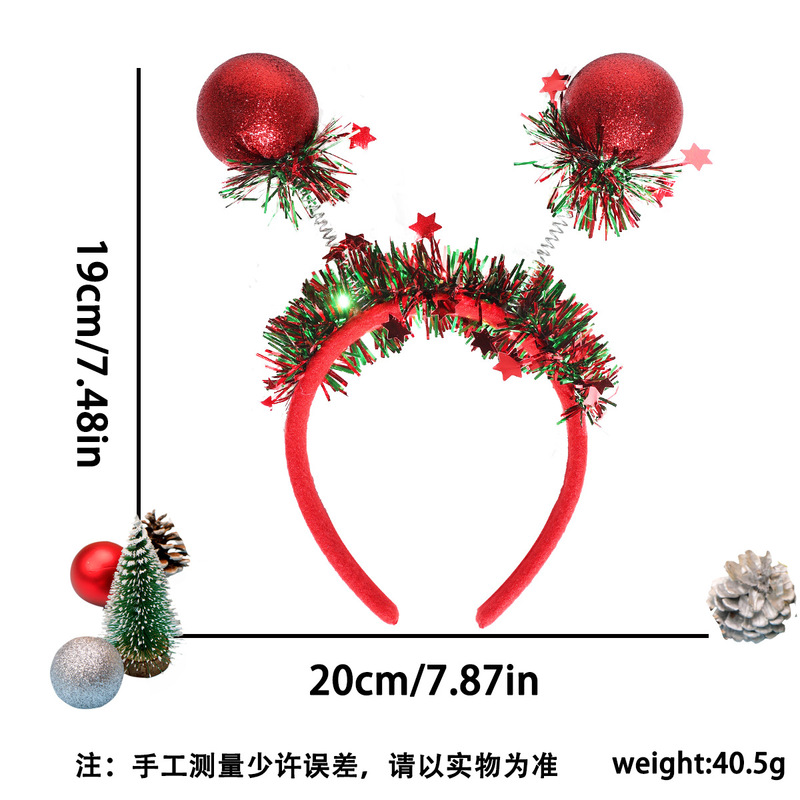 クロスボーダー新しいクリスマスボールヘッドバンド誕生日パーティーイベントシーン大人と子供の弾性装飾ヘッドバンド|undefined