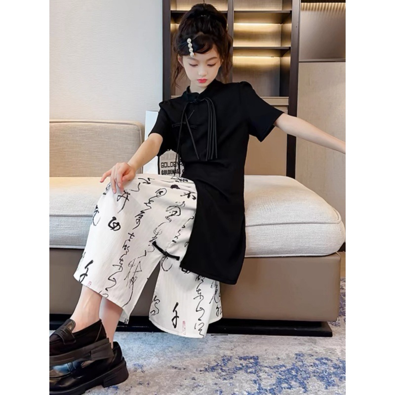 Sommer Hanfu Für Mädchen Kurzarm Oberteil Und Rock Set_voghion.com