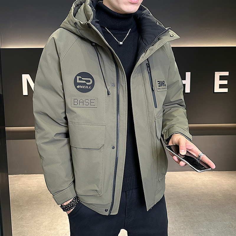 Marca de moda transfronteriza herramientas deportivas al aire libre montañosas de alta calidad transmisión en vivo explosivo chaqueta de plumón con capuchón se puede abrir dos