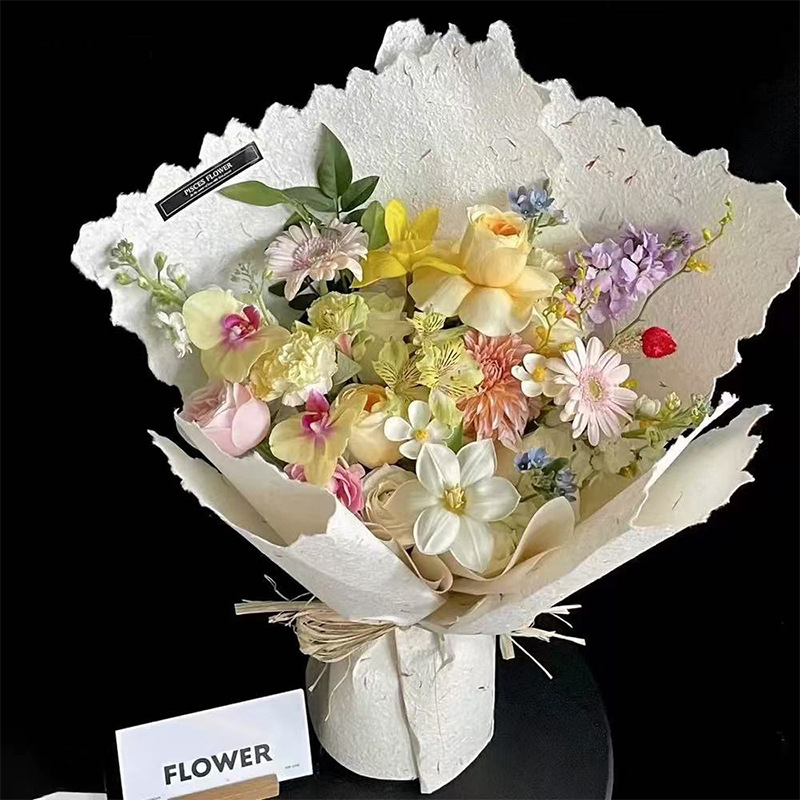 Huaxi pétalo retro papel Dongba papel de regalo de flores desmenuzadas papel de regalo de bricolaje floristería papel de regalo de ramo