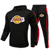 motion leisure time suit Basketball clothes Lakers logo printing Cross border Socket Hooded Sweater sweatpants  Foreign trade