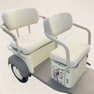 Electric car cushion seat cushion cover, Aima tricycle - off-white-four-piece-set