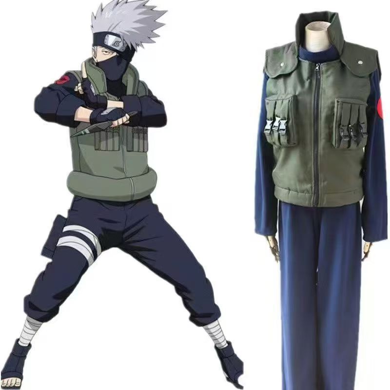 In-Stock Kakashi Hatake Ninja Cosplay Outfit Vest + Fleece Pants Anime Costume Wholesale In-Stock Kakashi Hatake Ninja Cosplay Outfit Vest + Fleece Pants Anime Costume Wholesale