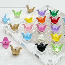 彩色可爱风立体千纸鹤烤漆合金手工diy串珠手机链项链发饰品配件