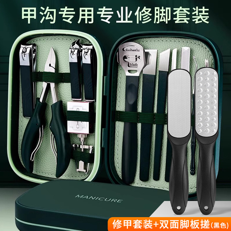 Herramientas de cuchillo de pie para hombres pedicura manicura cortadora de uñas empuje piel muerta en stock conjunto de pinzas de uñas profesionales