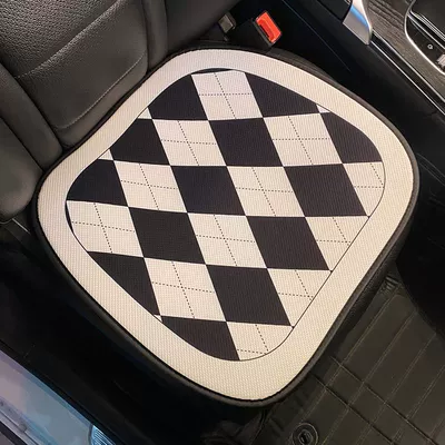 Retro Linen Car Seat Cushion, Summer Seat cushion, seat cover - diamond-cushion-front-single-piece-2-sheets