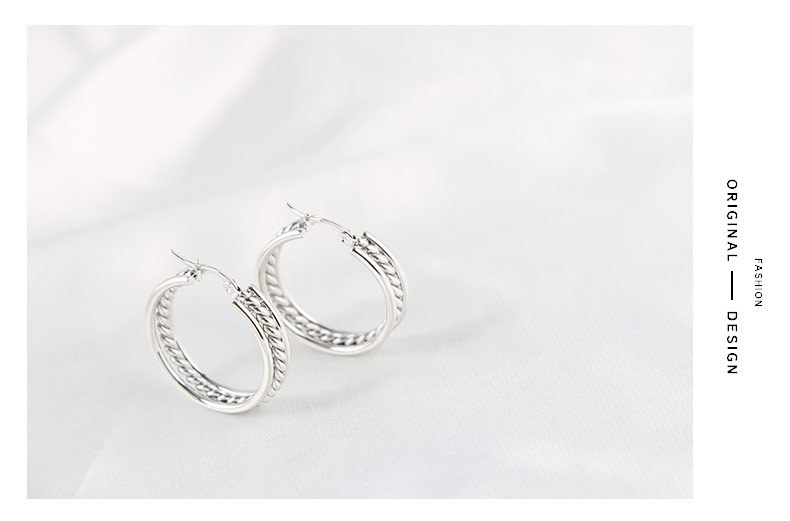 Fashion Round Stainless Steel Plating Hoop Earrings 1 Pair display picture 1