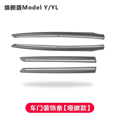the New Tesla Model Y/Yl | Şüşə kənarı xromları/moldingləri - renewed-version-of-model-y-door-trim-strips-carbon-fiber-matte-4-piece-set
