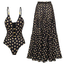 K 59461 Polka Dot Swimsuit Dress ����Ӿ�³�ȹ �羳ŷ��