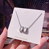 Silver brand small design necklace stainless steel, Japanese and Korean, simple and elegant design, wide color palette, internet celebrity