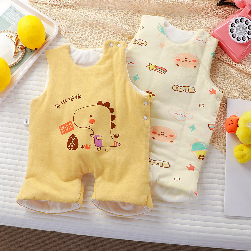 Newborn Vest with Cotton to Keep Warm in Air-Conditioned Room Sleeping Bag Baby Half-Back Belly Protector Male and Female Baby with Leg Bellyband