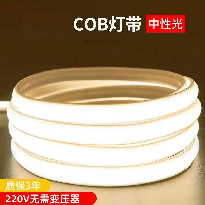 COB ライトストリップ LED ストリップ自己粘着超高輝度リニアライトスロットリビングルームの天井 220v 防水シリコーン FCOB ソフトライトストリップ|undefined