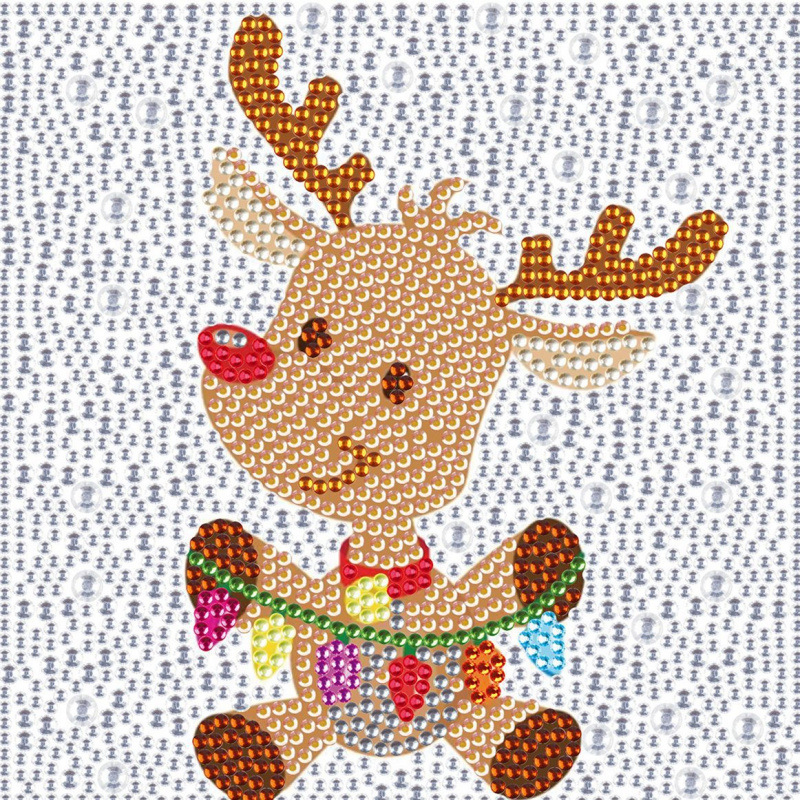 Diamante 5D dibujos animados transfronterizos para niños Papá Noel lindo muñeco de nieve DIY diamante pegatinas tamaño taladro