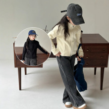 24冬新双面奥粒高克重修身立领保暖拉链衫外套中大童男女童拉链衫