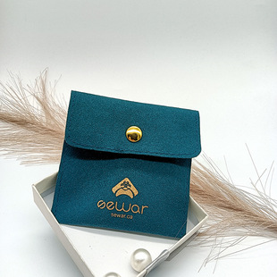 New creative real ultra-fiber snap bag earrings jewelry necklace jewelry packaging bag mini portable custom logo