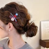 1# red and blue flower side clip