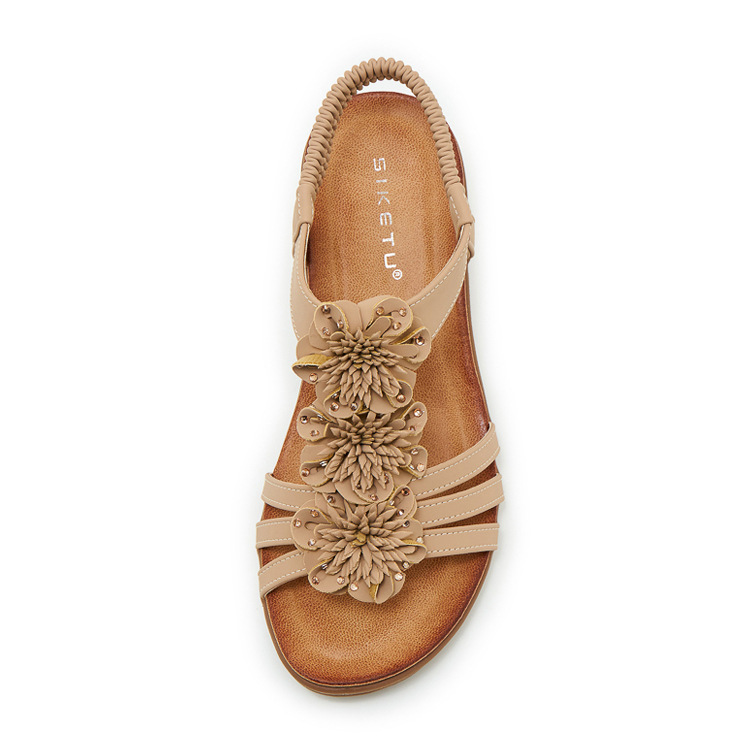 Sandal nữ quai mảnh họa tiết hoa đế xuồng cao gót 9 cm — màu nâu, màu đen, màu mơ chi tiết 29