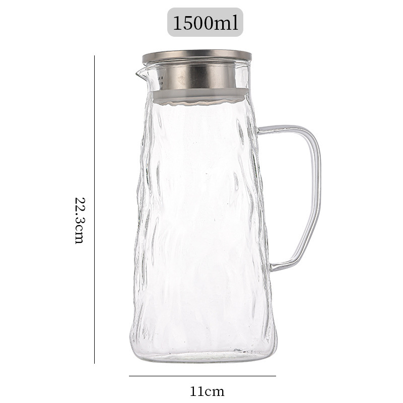 Botella de vidrio creativa Botella de agua fría para el hogar Botella de agua fría a rayas resistente a altas temperaturas Botella de jugo Botella de té perfumada