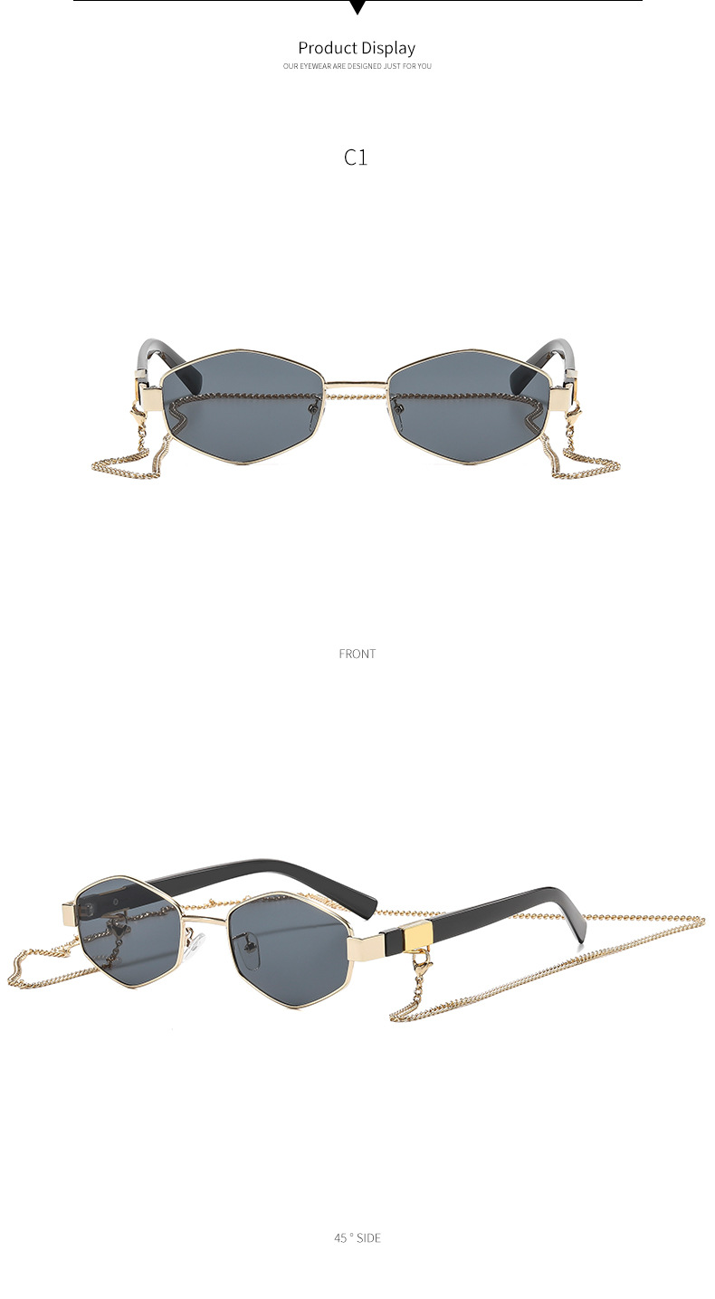 Modische Polygonale Sonnenbrille Für Damen Kleine Form_voghion.com