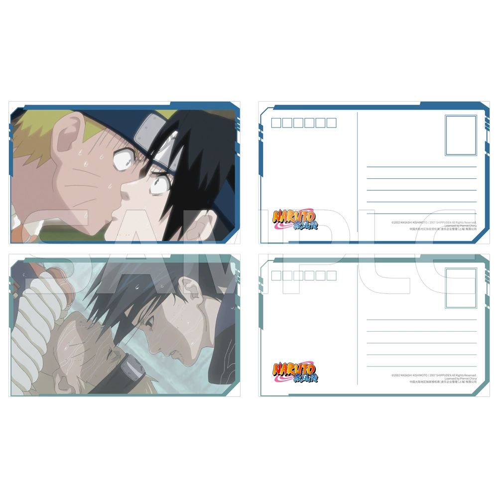 Почтовые открытки (Naruto) набор классических сцен — лицензированная коллекционная серия, 12 дизайнов, глянцевые принты