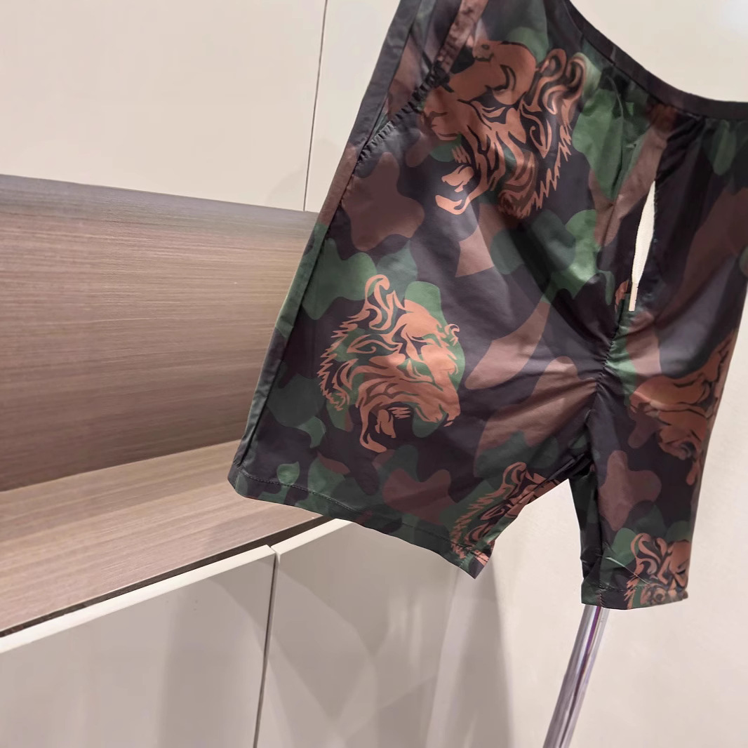 Men's Ice Silk Casual Shorts Lightweight Breathable Tiger Print Summer Beach Streetwear Sports_viptrois.com