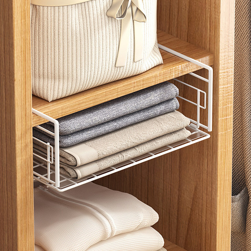 Japanese metal storage rack partition kitchen storage rack sliding wardrobe storage rack kitchen storage supplies hanging basket