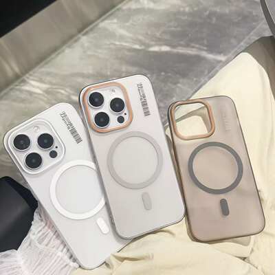 Capa magnética rígida mate para iPhone 16/15 Pro